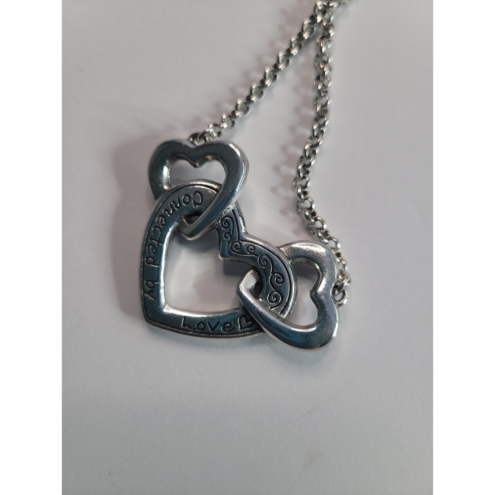 Brighton Silver Plated Interlocking Open Heart Pendant Necklace - Picture 10 of 13